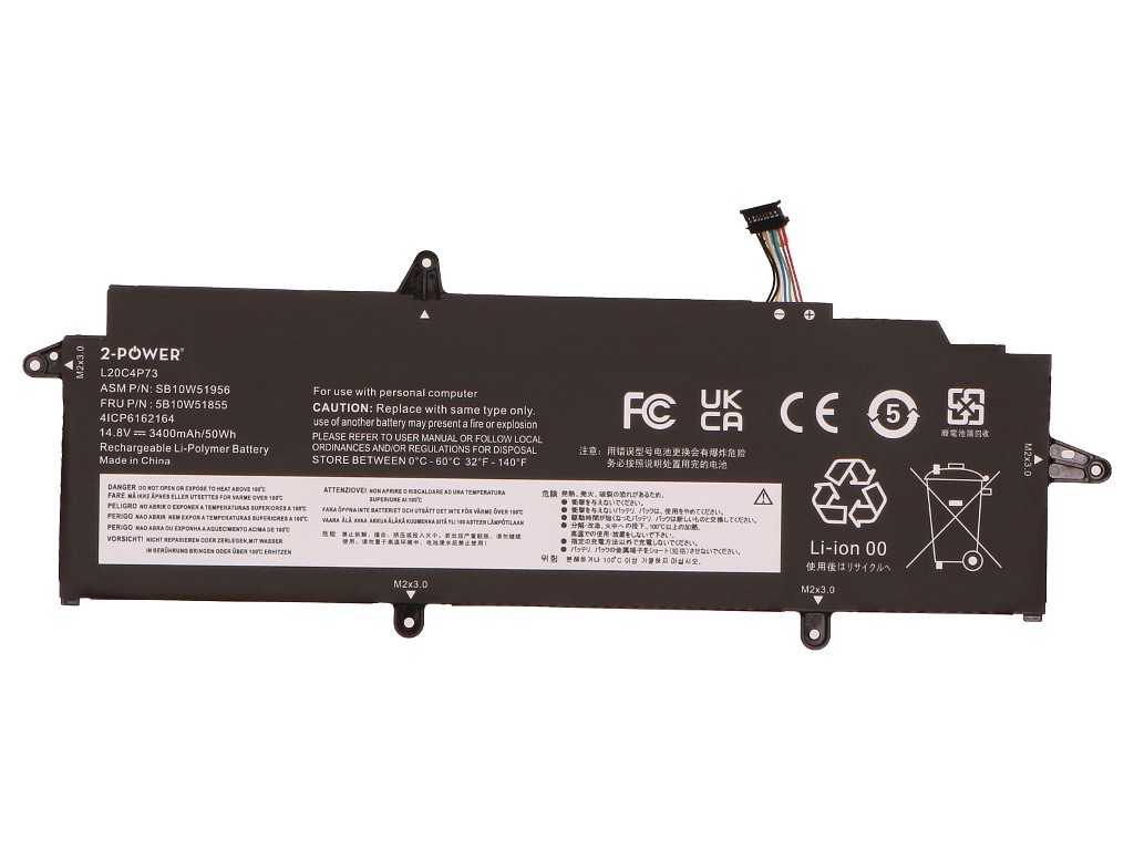 Laptop accu L20D4P73 voor o.a. Lenovo ThinkPad X13 Gen 2 20XH - 3400mAh